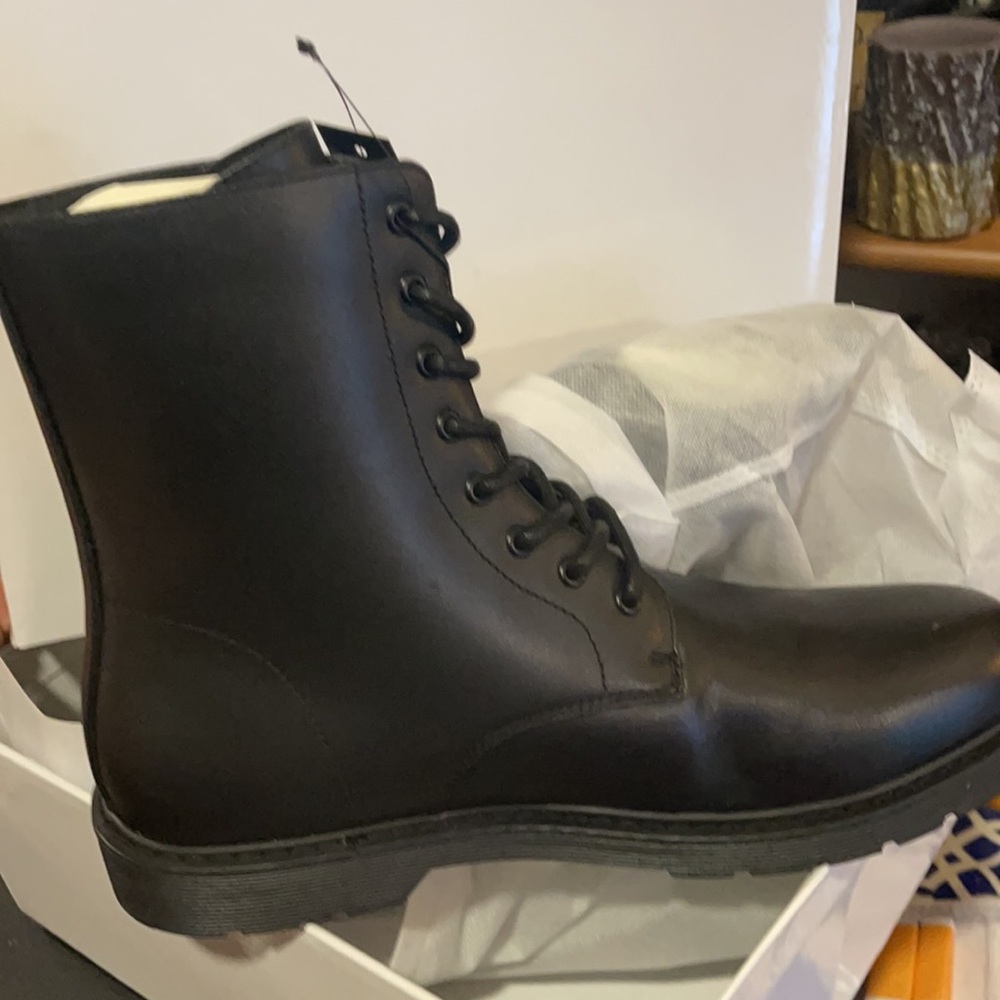 New Leather Combat Boots